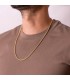 Cordón de oro para hombre, cadena Salomónica ligera Oro amarillo 18k 60cm 4,8 mm