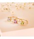 Ring mit Amethyst, Zirkonia, 4-Krappen-Fassung | eleganter Damenring mit Edelsteinen