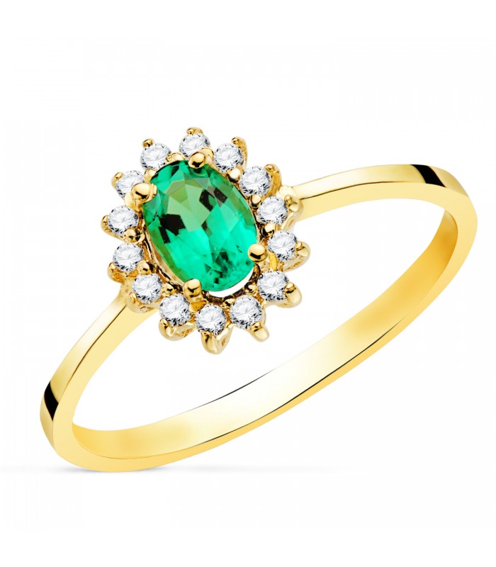 Smaragd Ring mit Diamanten Jasmin 750 Gelbgold