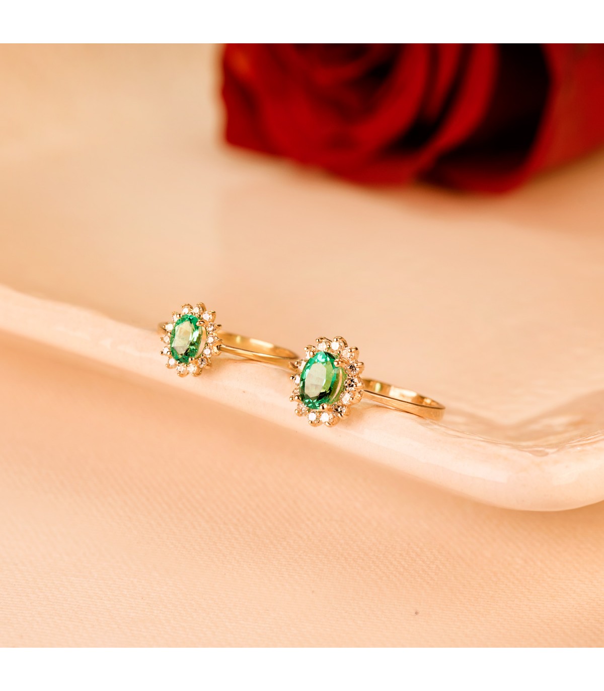 Smaragd Ring mit Diamanten Jasmin 750 Gelbgold