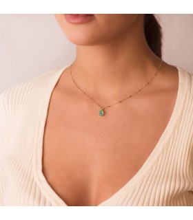 Ciondolo Quarzo verde ovale, ciondoli con pietre semi preziosi - Modello Lyra oro 18kt