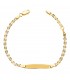 Bracciale con targhetta Oro 18kt Maglia martellata 16,5 cm