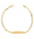 Bracciale con targhetta Maglia martellata 16,5cm oro 18Kt