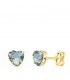 Boucles d'oreilles Coeur Or 18K 5 mm Aigue-marine | boucles d'oreilles femme | bijoux pour femme