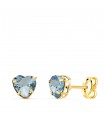 Boucles d'oreilles Coeur Or 18K 5 mm Aigue-marine