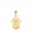 Colgante Mano de Fátima Circonita Oro 18 K 15 mm