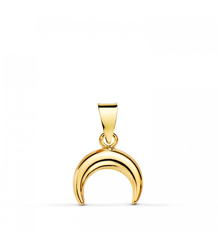 Colgante Luna Invertida Mini Oro 18K. Collar cuerno, media luna. Colgantes mujer.