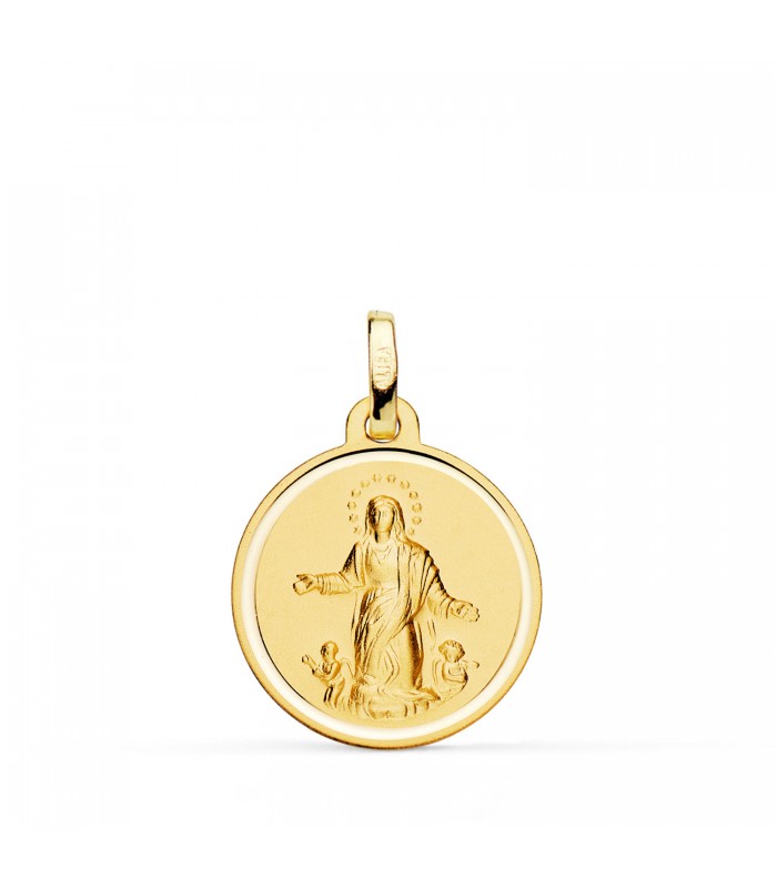 Medaglia Madonna Assunta in Cielo oro 18kt 18mm