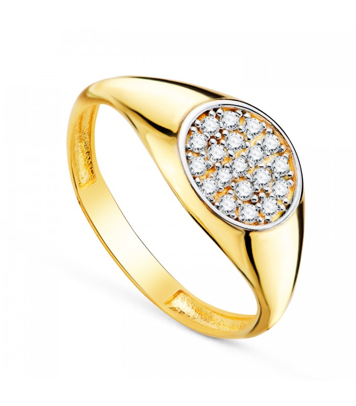 Chevalière Femme Freya 2 Ors 18K. Bagues en or avec pierres.