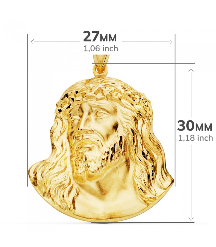Colgante cabeza de Cristo. Medallas religiosas de Jesús