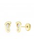 Pendientes Oro Amarillo 18K Pie Nácar 6 mm