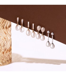 Orecchini da sposa pendenti Mirelle 18kt 2 ori