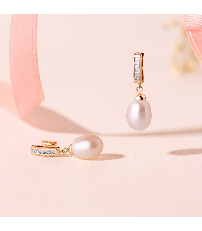 Boucles d'oreilles Mariée Mirelle 2 Ors 18K