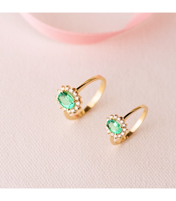 Smaragd Ring mit Diamanten Jasmin 750 Gelbgold