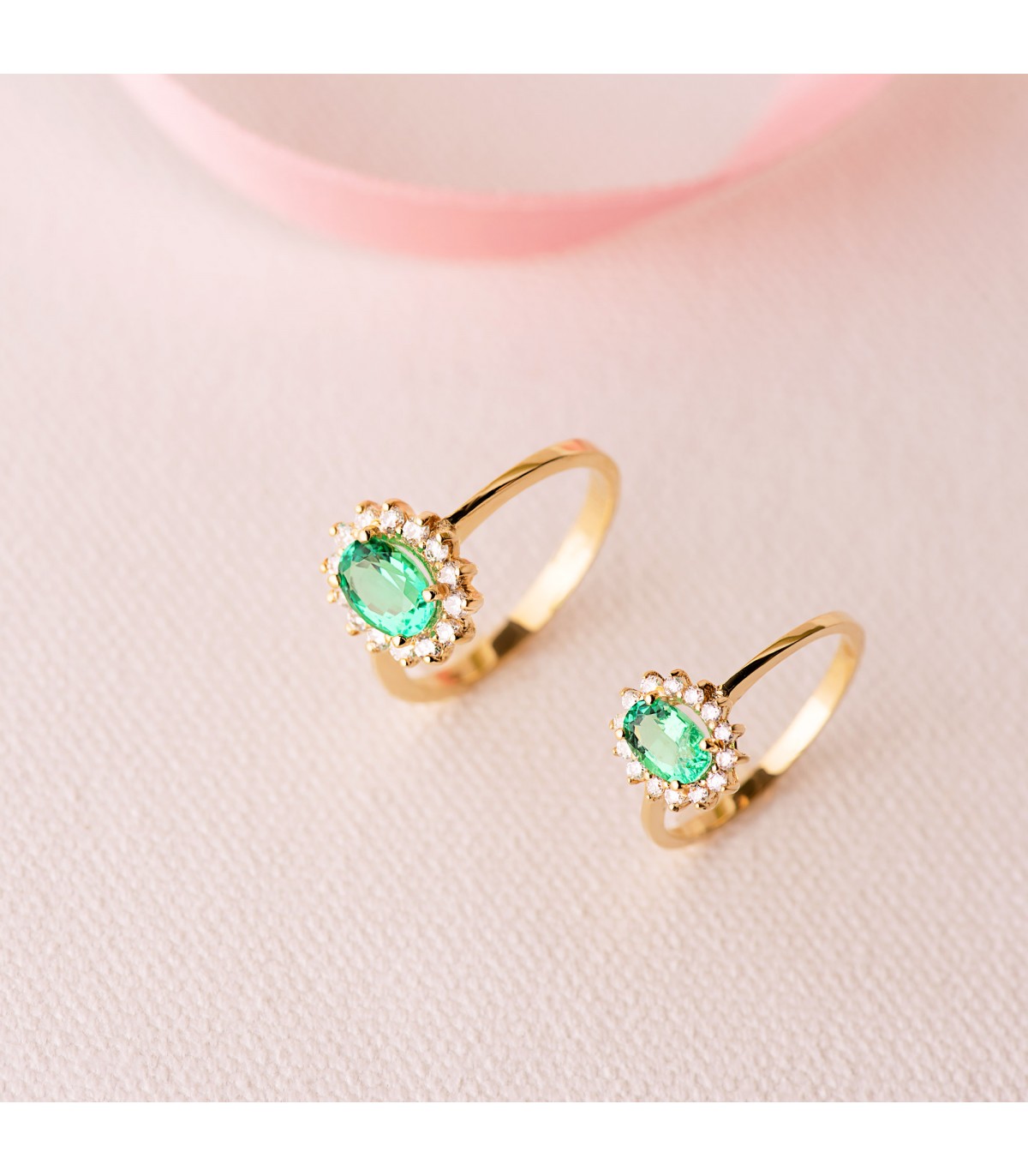 Smaragd Ring mit Diamanten Jasmin 750 Gelbgold