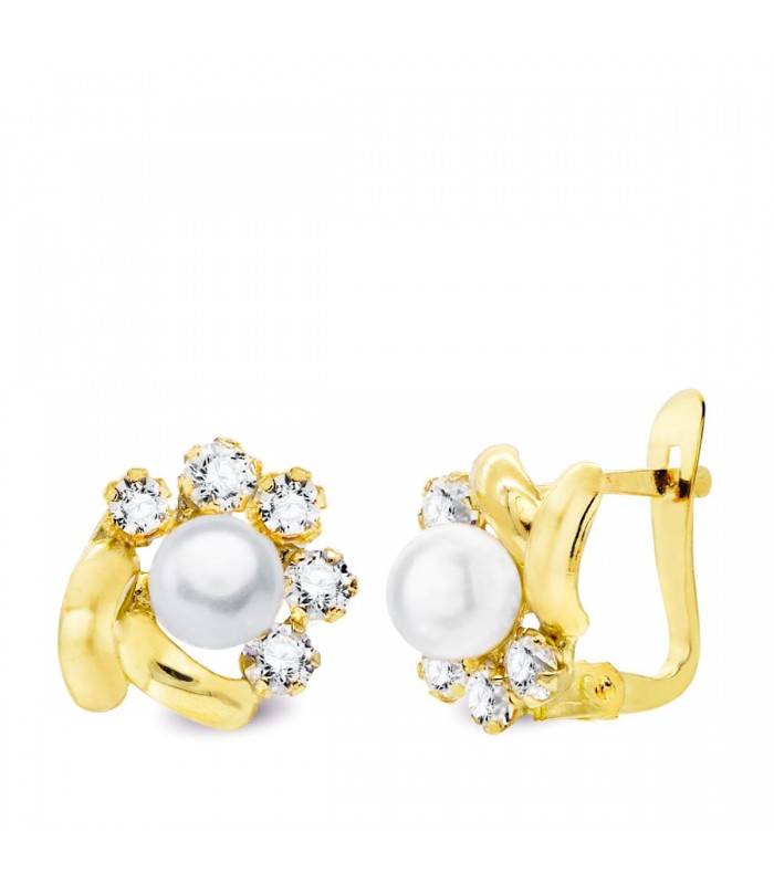 Conjunto de Comunión. Juego Comunión Azalea Oro 18K Perla - joyas para niña de pendientes y anillo.