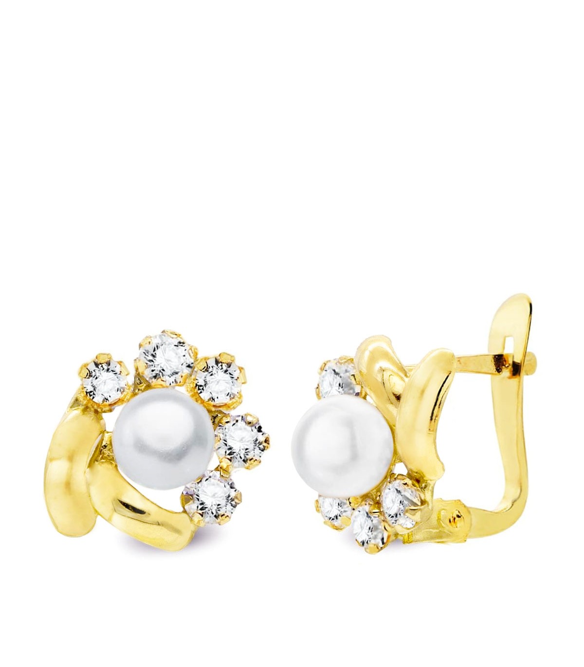 Conjunto de Comunión. Juego Comunión Azalea Oro 18K Perla - joyas para niña de pendientes y anillo.