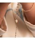 Collana rosario in oro 18kt con croce e medaglia miracolosa e palline, 50 cm - Gioielli religiosi