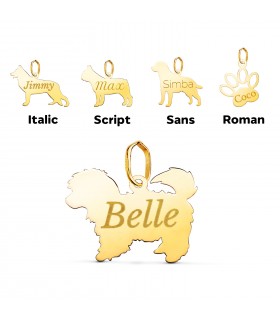 Ciondoli di cani da incidere con nome personalizzato - Maltese | Alda, gioielleria in Oro
