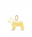 Bulldog Francés Colgante Personalizado Perro Oro 18K