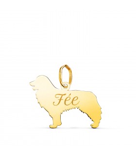 Border Collie - Colgante Personalizado Perro Oro 18K - Joyas para mujer Mascotas nombre personalizable