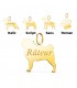 Collar con forma de perro personalizado con nombre en Oro 18K - Colgante perro Carlino