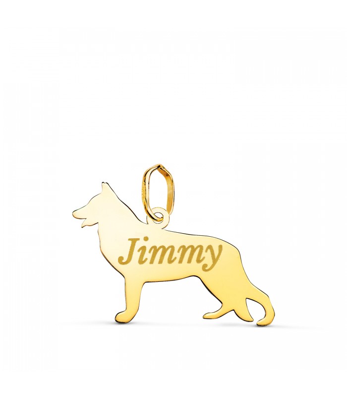 Pastore Tedesco Ciondolo personalizzato cane in Oro Giallo 18kt