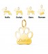 Colgante Huella Perro Personalizado Oro 18K, collar grabado con el nombre de tu mascota. Colgantes nombres grabados.