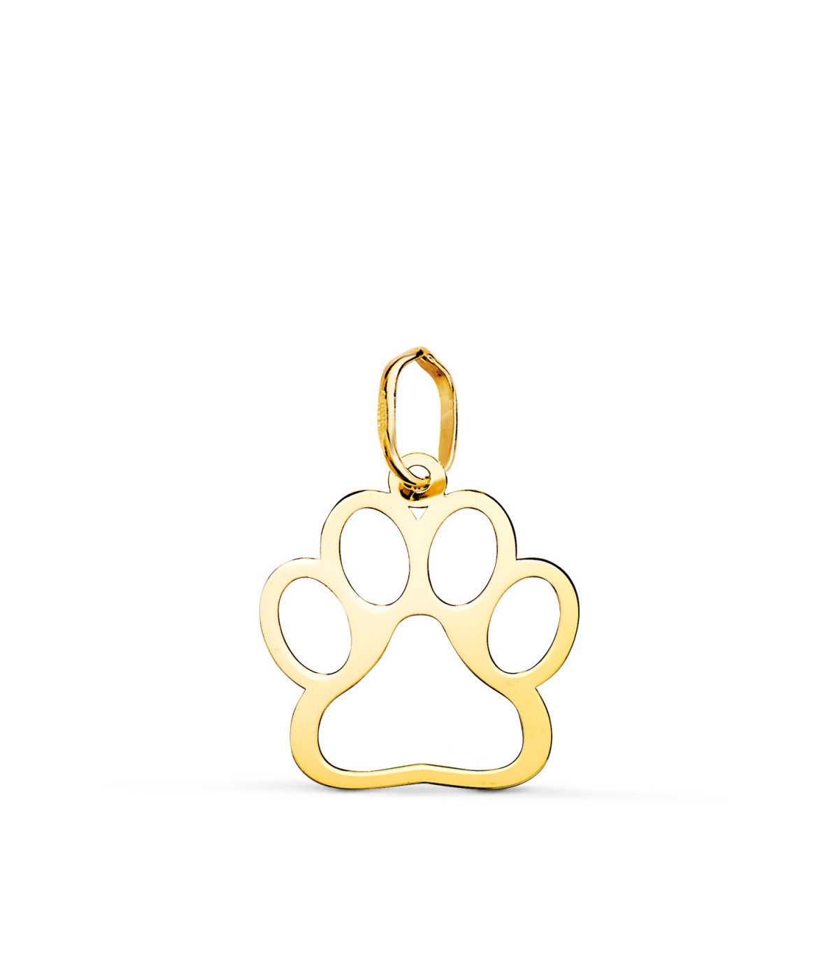 Ciondolo Zampa cane oro giallo 18Kt, collana donna animale domestico