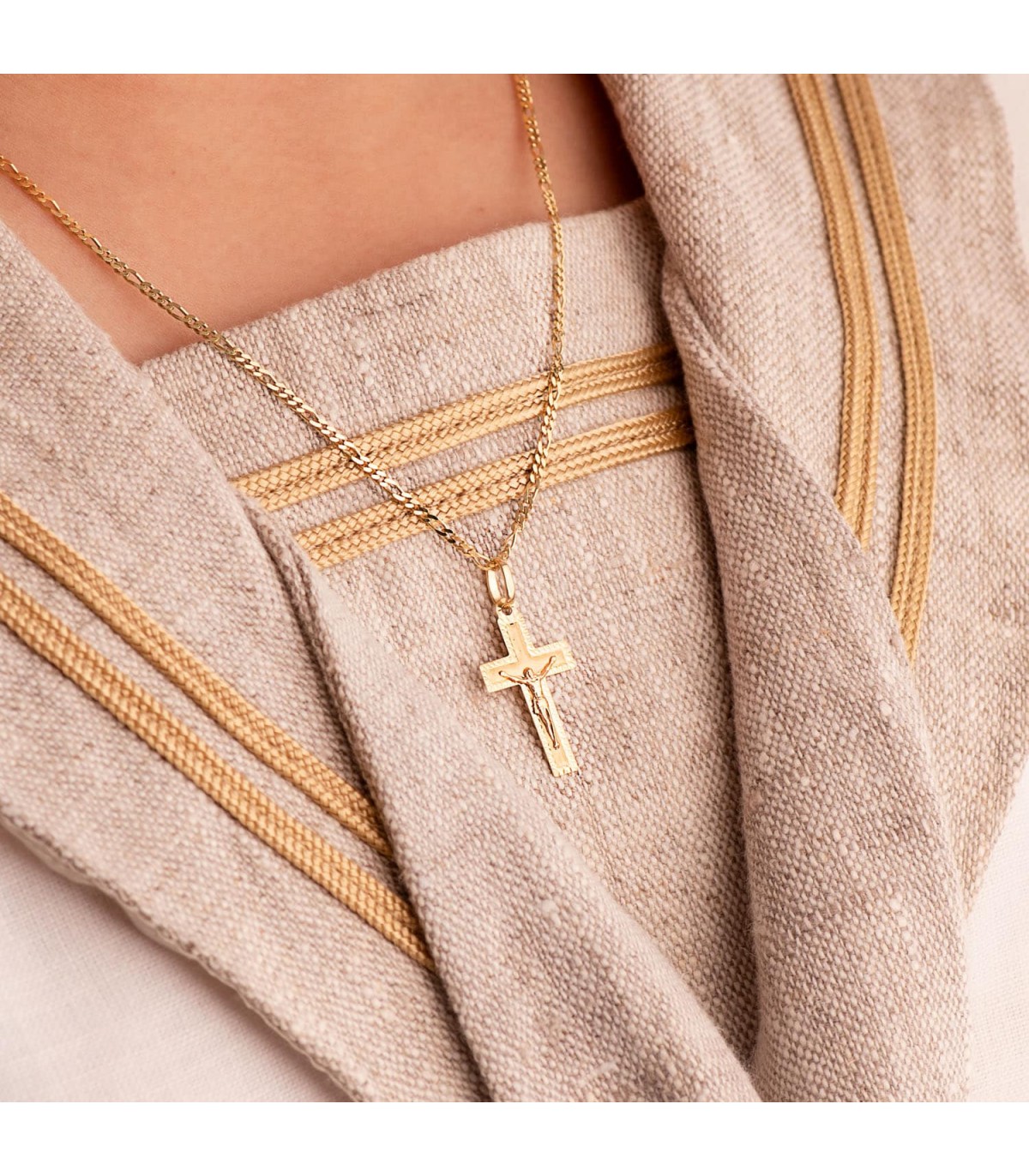 Kreuz 23 mm 18K, Artikl. 22276 | 750/- Goldkreuz Anhänger zur Taufe, Kommunion, Geburt
