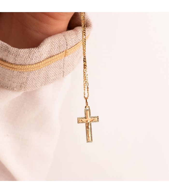 Kreuz 23 mm 18K, Artikl. 22276 | 750/- Goldkreuz Anhänger zur Taufe, Kommunion, Geburt