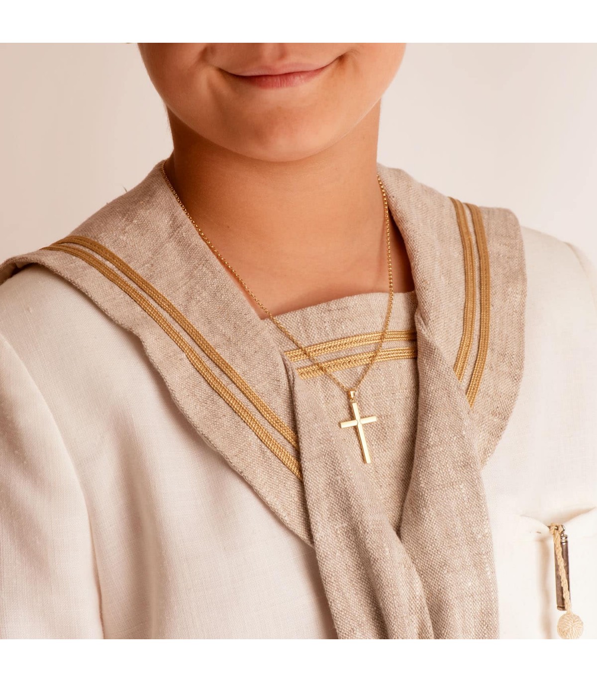 Croix Lisse Or Jaune 18 K 32 mm