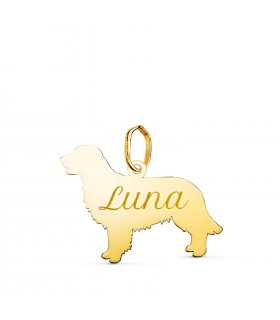 Golden Colgante Personalizado Perro Oro 18K, joyas mujer.