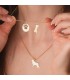Collana donna con incisione nome di cane - Ciondolo oro giallo 18 kt 16mm.