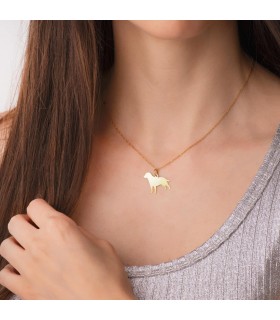 Collares de oro con forma de perro para personalizar su nombre.