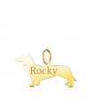 Dachshund Anhänger mit Gravur 750 Gold