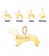 Teckel - Perro Salchicha - Dachshund - Colgante personalizado de perro en oro 18 kilates.