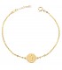 Pulsera medalla de San Benito oro 18K - pulseras mujer - pulseras comunión - pulseras de oro
