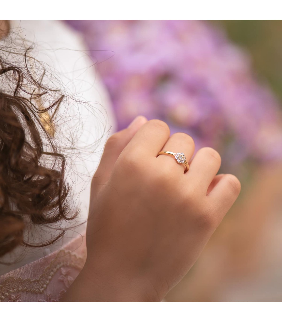anillo de oro para 1ª comunión de niña.