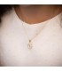 Médaille Baptême Or 18K Vierge Nacre Goutte