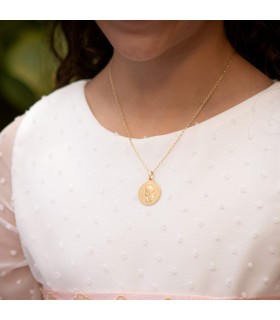 Medaglietta Madonnina Oro 18kt 18mm satinata