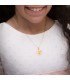 Ciondolo 16mm bambino in preghiera d'oro giallo 750‰, per comunione o battesimo