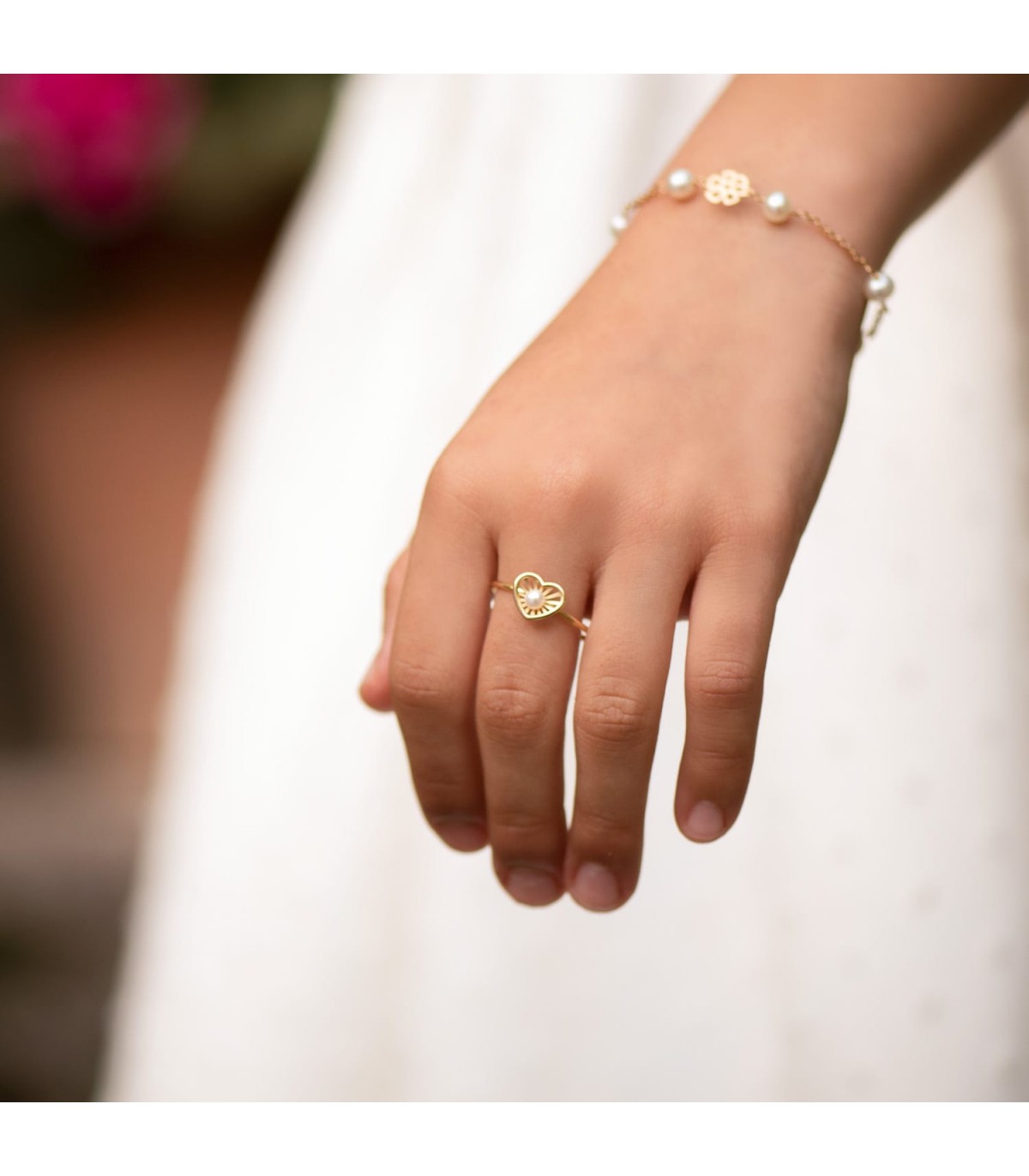 Set da comunione oro giallo 18Kt Chloe Cuore
