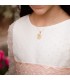 Ciondolo Vergine Maria oro 18kt bicolore traforata 18mm