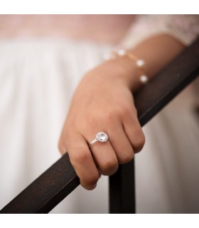 anillo de oro blanco