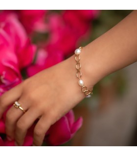 Bracciale Comunione bambina Oro 18kt 18 cm Perle