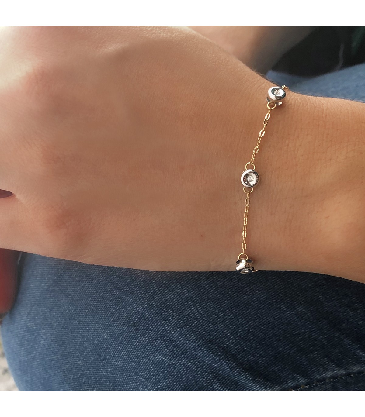 bracelet pour femme avec diamants en or 18 karat
