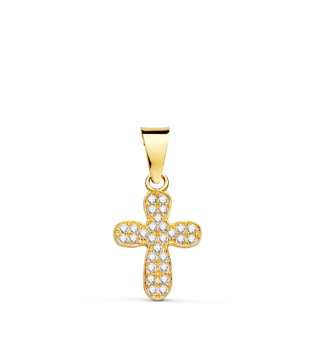 Goldanhänger Kreuz mit Zirkoniasteinen 22334, Gelbgold 18K | Damen Kreuze online kaufen