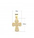 Ciondolo croce in oro 18kt pavè di zirconi 14mm -  Ciondoli da donna
