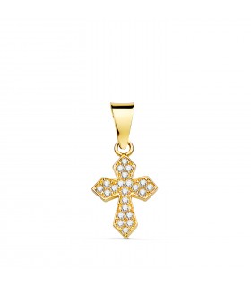 Goldanhänger Kreuz mit Zirkoniasteinen 22336, Gelbgold 18K | Damen Kreuze online kaufen